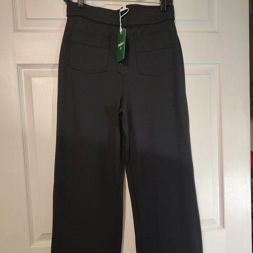 Halara Women’s Black Pants-Sz M-Faux Buttons 2 Front Pocket